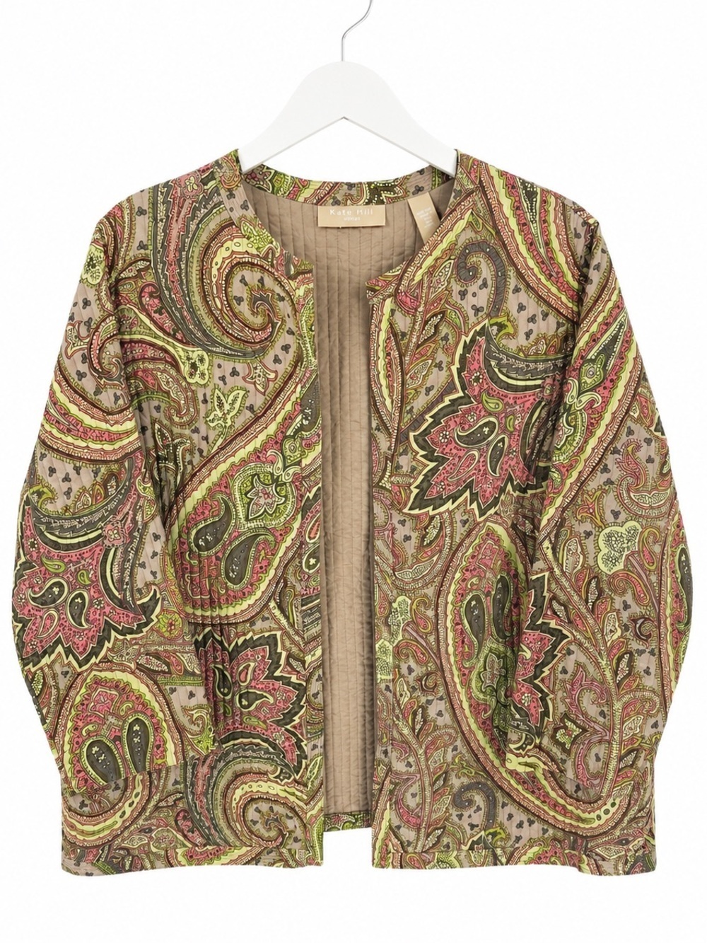 KATE HILL | Silk Paisley Print Quilted Jacket